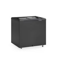 Freezer Horizontal Gelopar 210L All Black com Tampas de Vidro e Rodízios | 220V