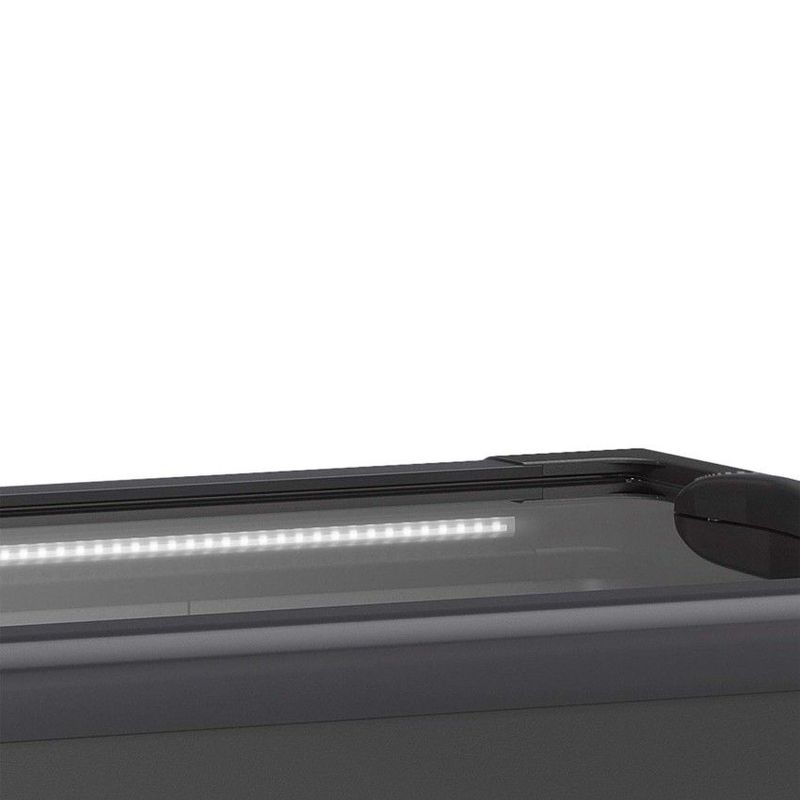 Freezer Horizontal Gelopar 210L All Black com Tampas de Vidro e Rodízios | 220V