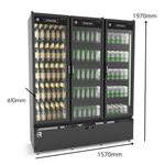 Cervejeira Expositora Refrimate 3 Portas 958L Extra Frio Preto ASVEF3P | 220V