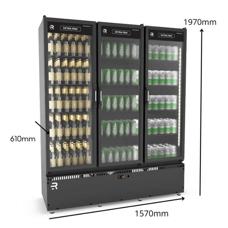 Cervejeira Expositora Refrimate 3 Portas 958L Extra Frio Preto ASVEF3P | 220V