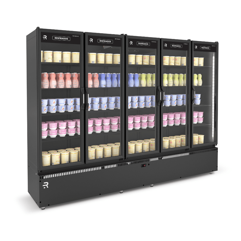 Refrigerador Expositor Vertical Refrimate 5 Portas 1631L Preto ASVR5P | 220V
