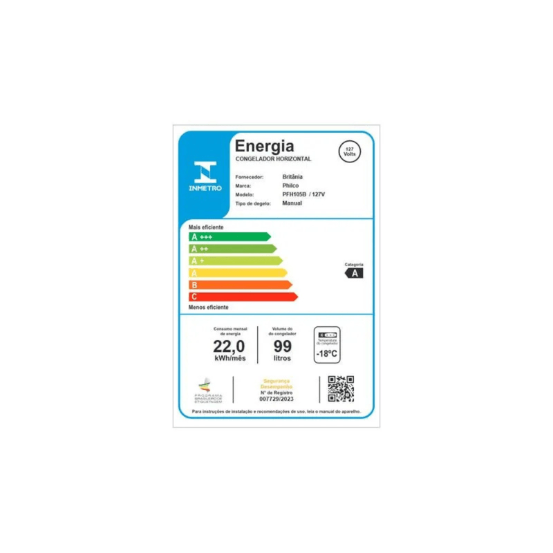 Freezer Horizontal 2 em 1 Philco 99L PFH105B Branco | 220V