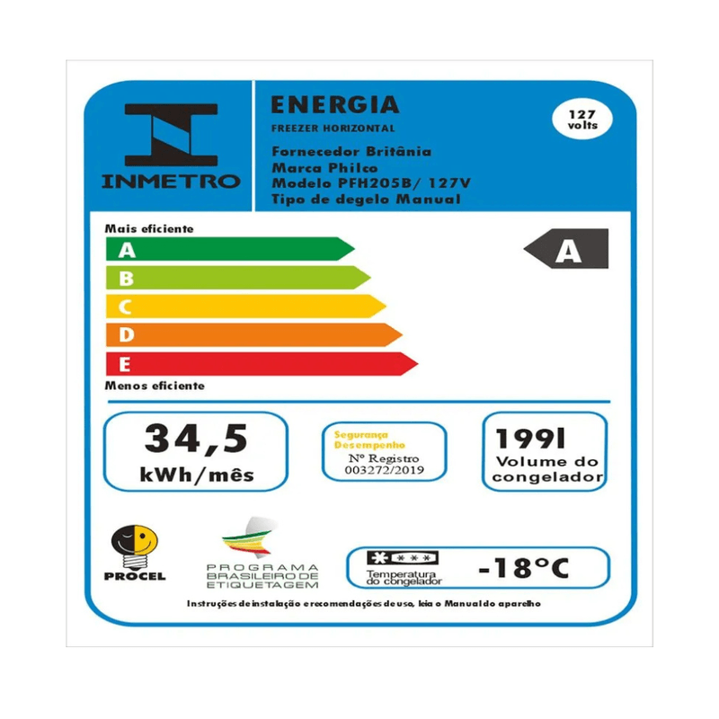 Freezer Horizontal 2 em 1 Philco 199L PFH205B Branco | 220V