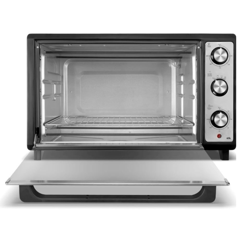 Forno Elétrico Philco 2000W 65L com Lâmpada PFE65 Preto/Inox | 220V