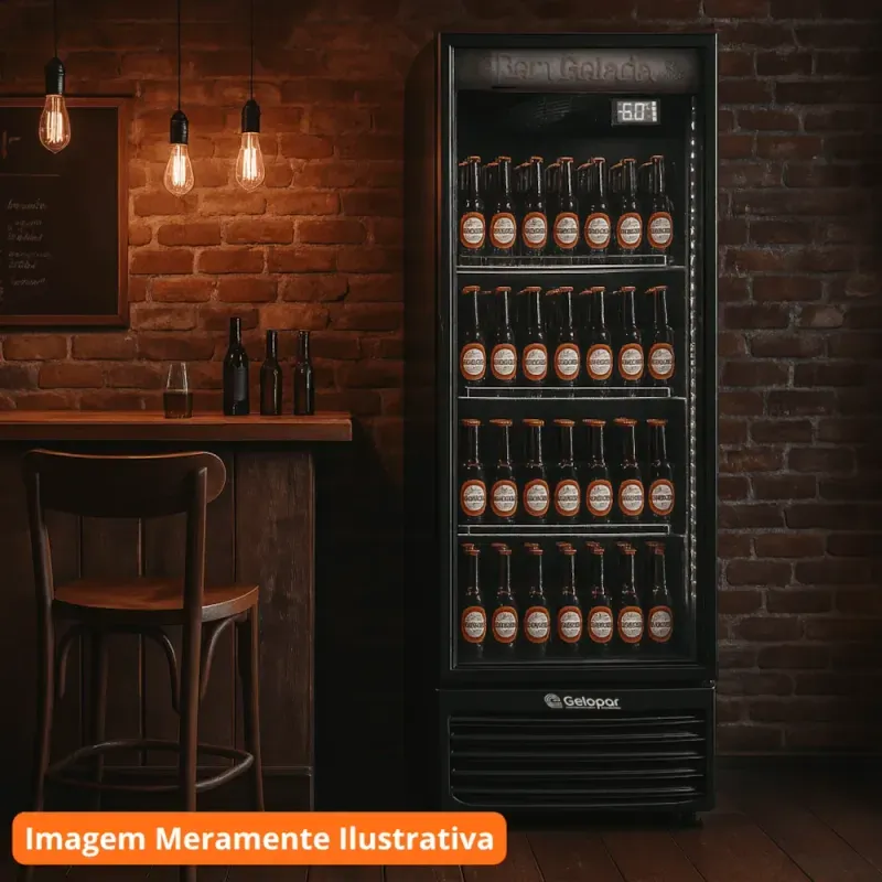 Cervejeira Vertical Gelopar 410L Porta Vidro Duplo LED GCB-40VLBPR | 220V
