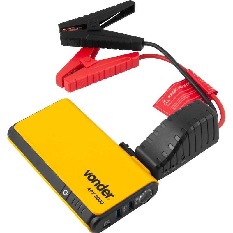 Auxiliar de Partida Portátil Vonder APV 8000 com Lanterna LED