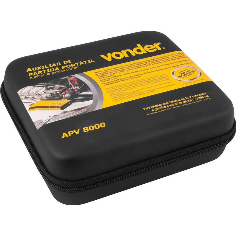Auxiliar de Partida Portátil Vonder APV 8000 com Lanterna LED