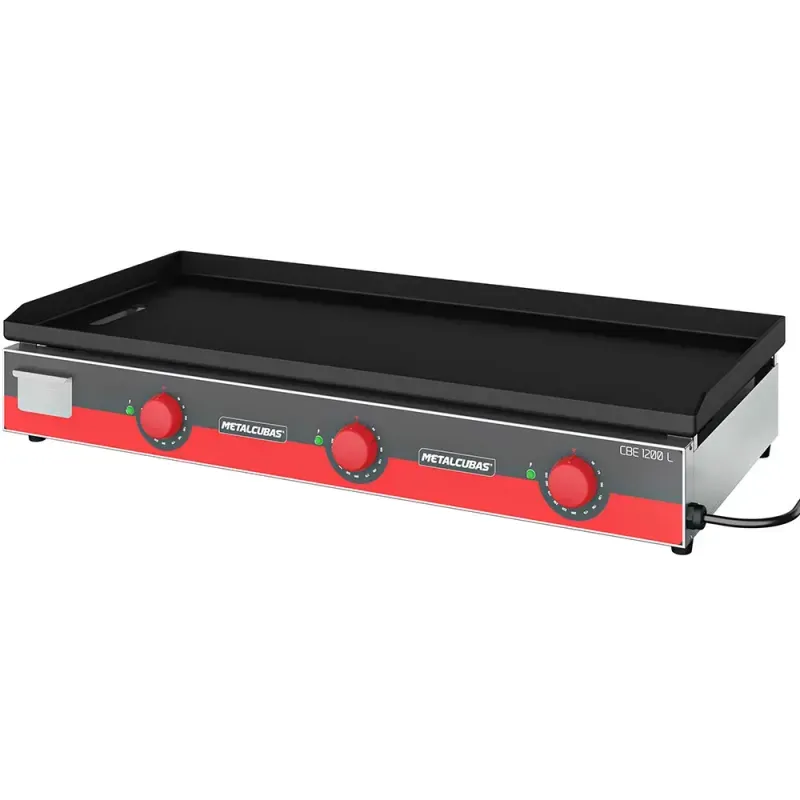 Chapa Elétrica Inox CBE 1200L Metalcubas com Termostato e Gaveta de Gordura |220V