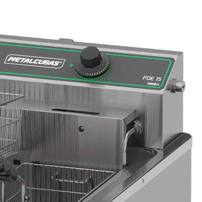 Fritadeira Elétrica 15 Litros Metalcubas FOE 15 8000W Inox Profissional | 220V