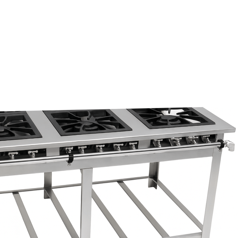 Fogão Industrial a Gás Maxi Inox 6 Bocas Duplas - Venâncio