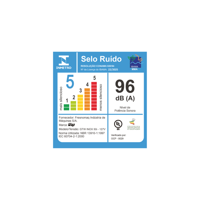 Aspirador de Pó e Água WAP GTW Inox 50i 2600W com 2 Motores e Barril 50L | 220V