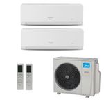 Ar-Condicionado Multi Split Inverter Midea 18.000 BTUs Wi-Fi (1 Evap 9.000 + 1 Evap 12.000) Quente/Frio | 220V