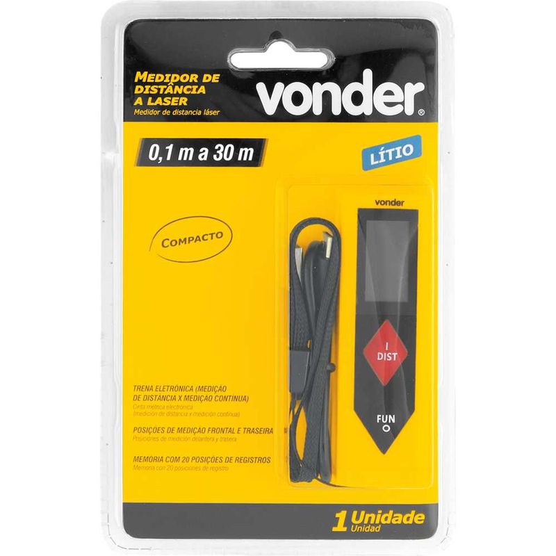 Medidor De Distância A Laser Vonder 30m Compacto Profissional
