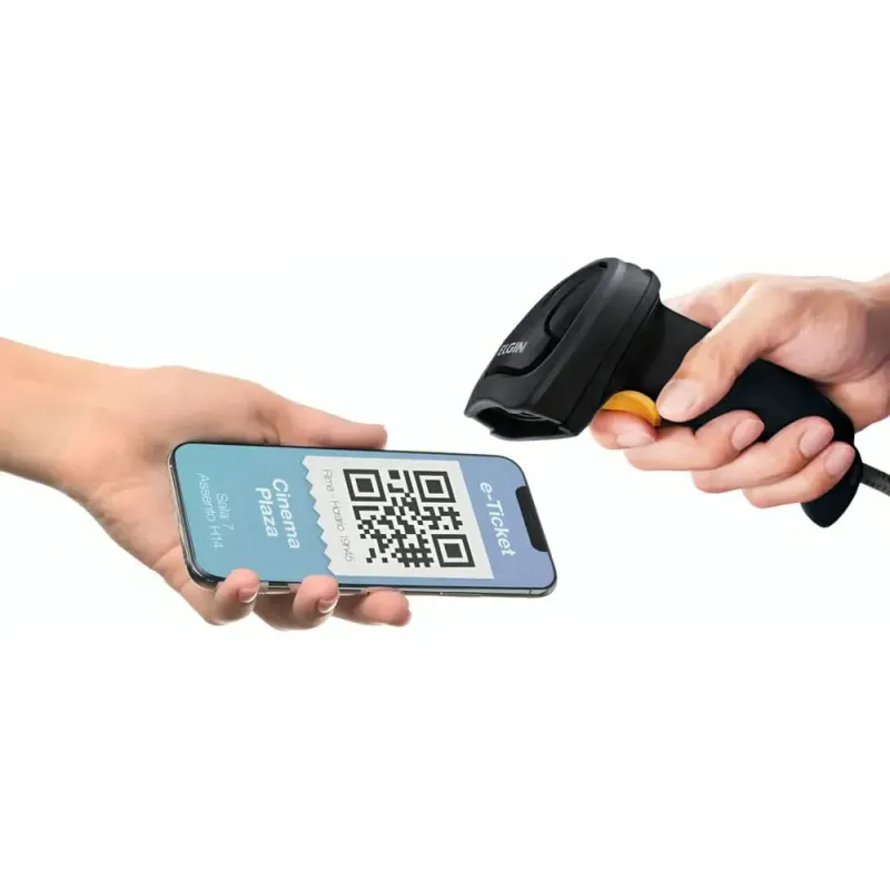 Leitor de Código de Barras Elgin EL250 2D Manual USB com Suporte