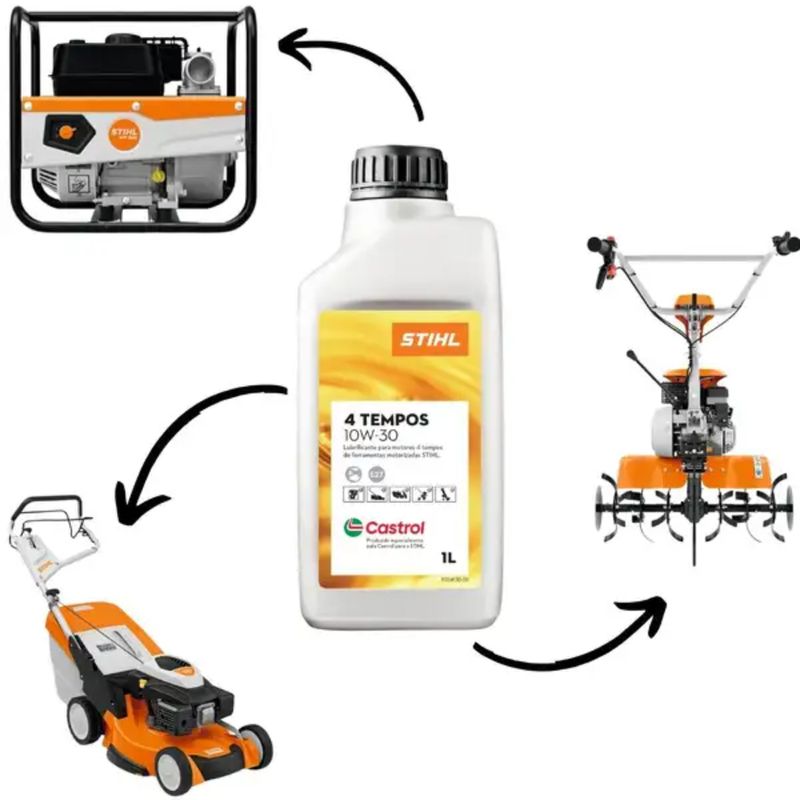 Óleo para Motor 4 Tempos STIHL 10W-30 Castrol 1L para Equipamentos a Combustão