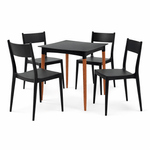 Conjunto Mesa Tramontina Diana 4 Lugares Preto + 4 Cadeiras ECO