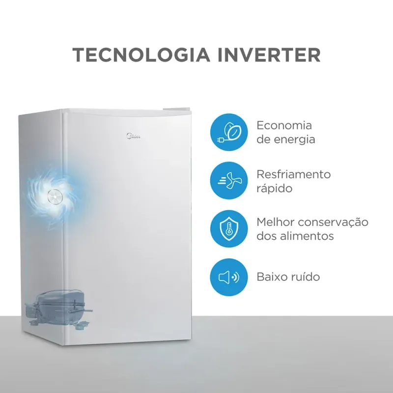 Frigobar Midea Inverter 93 Litros Branco | Bivolt