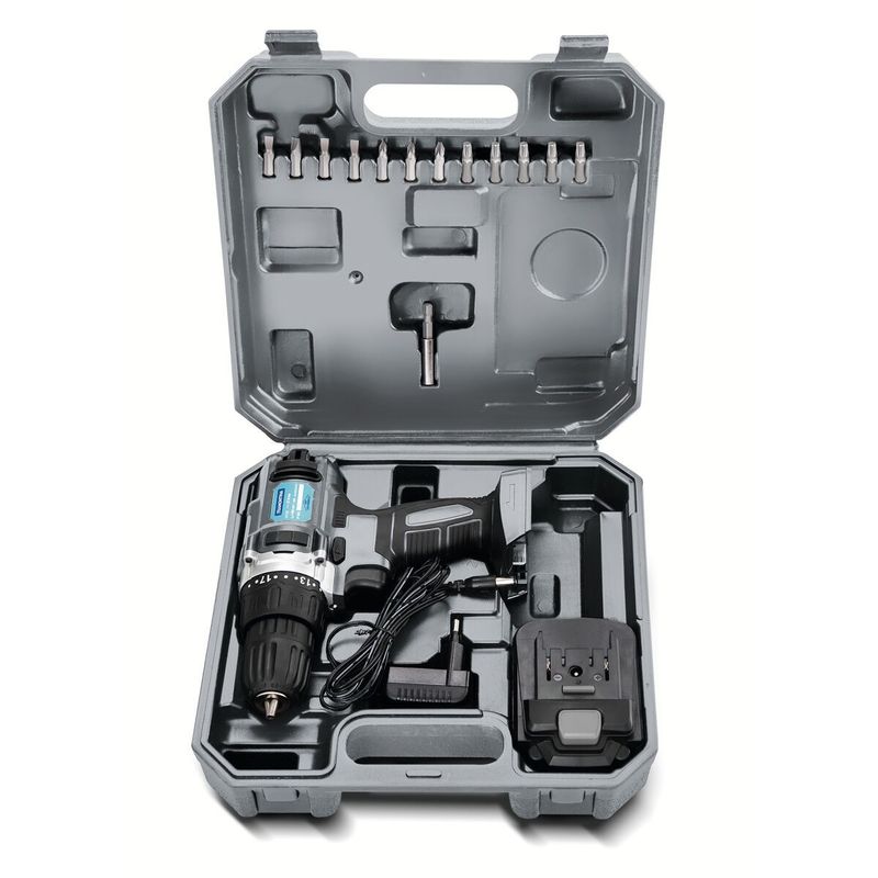 Kit Parafusadeira/Furadeira 12V Tramontina com Maleta - 16 peças