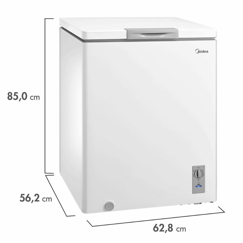 Freezer Horizontal Midea 145L Branco 3 Funções Termostato Externo | 220V