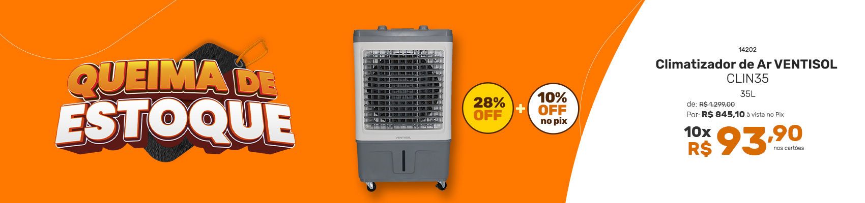 Climatizador De Ar Ventisol CLIN 35 PRO 220V