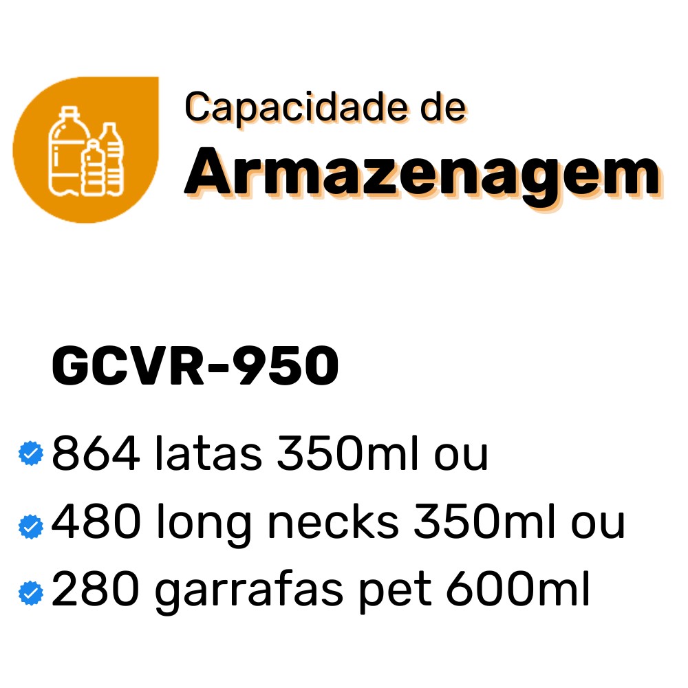 Capacidade de Armazenagem GCVR-950 PR 
